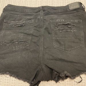 American Eagle Outfitters Distressed Black Denim Jean Shorts